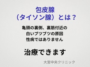 包皮腺(タイソン腺)とは亀頭の裏側にできるブツブツの原因と治療