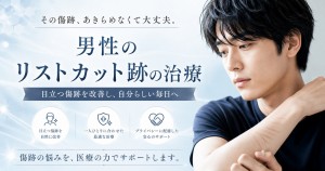 男性のリストカット跡を目立たなくする傷跡修正治療 大宮中央クリニック