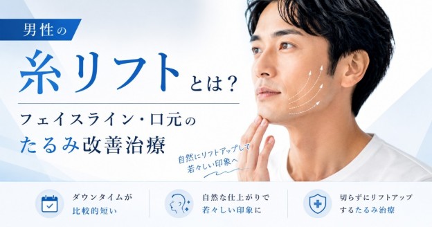 男性の糸リフト フェイスライン・口元のたるみ改善 大宮中央クリニックメンズ